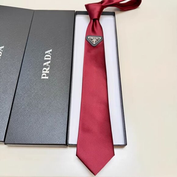 Prada Red Silk Tie for Men - Picture 1 of 6